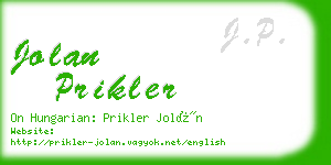 jolan prikler business card